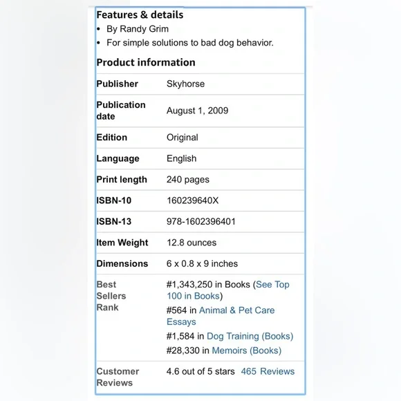 Don’t Dump the Dog, Book by Randy Grim, Softcover, New - Picture 2 of 2